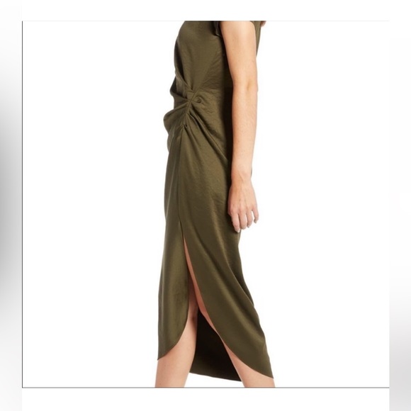 Something Navy green midi dress - Picture 2 of 3